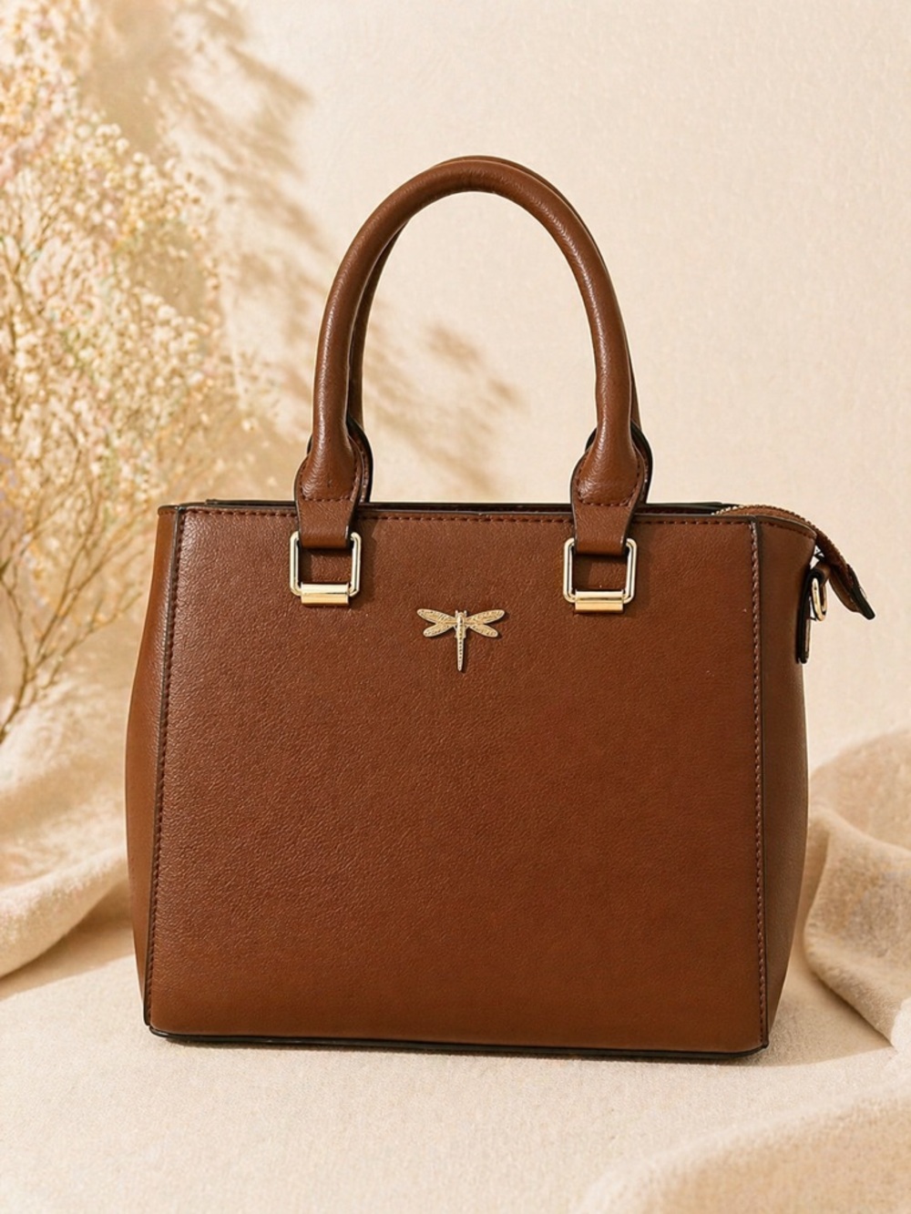 Classic Brown Women's Top-Handle Handbag - Elegant Everyday Tote
